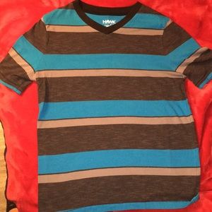 Tony Hawk Striped V-Neck Boys Tee